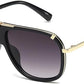 Sunglasses Men Women Unisex  Goggle Alloy Big Frame Metal Punk Style Shield