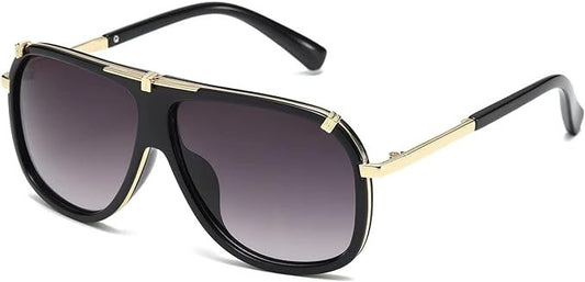 Sunglasses Men Women Unisex  Goggle Alloy Big Frame Metal Punk Style Shield