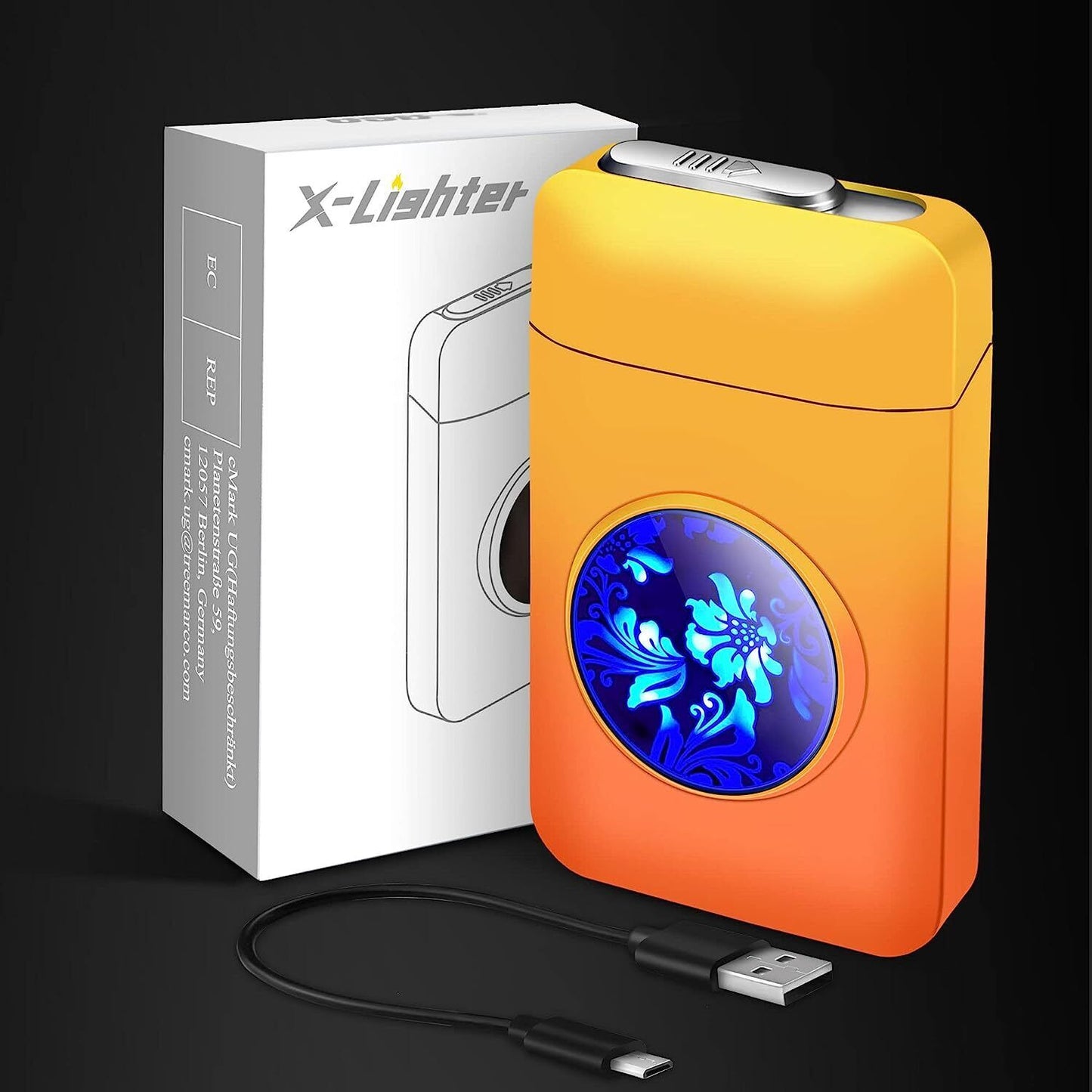 Cigarette Case with Smell Proof Lighter King Size Cigarettes Holder