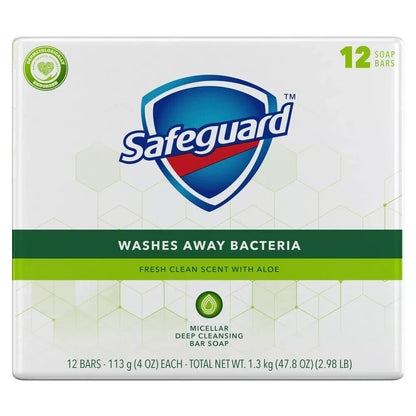 Safeguard Antibakteriese Seep, Wit met Aalwyn, 4 oz stawe, 24 STK SEEPSTAWE