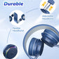 NAVY BLUE BTH03 Kids Bluetooth Headphones Safe Volume, Colorful LED LIGHTS