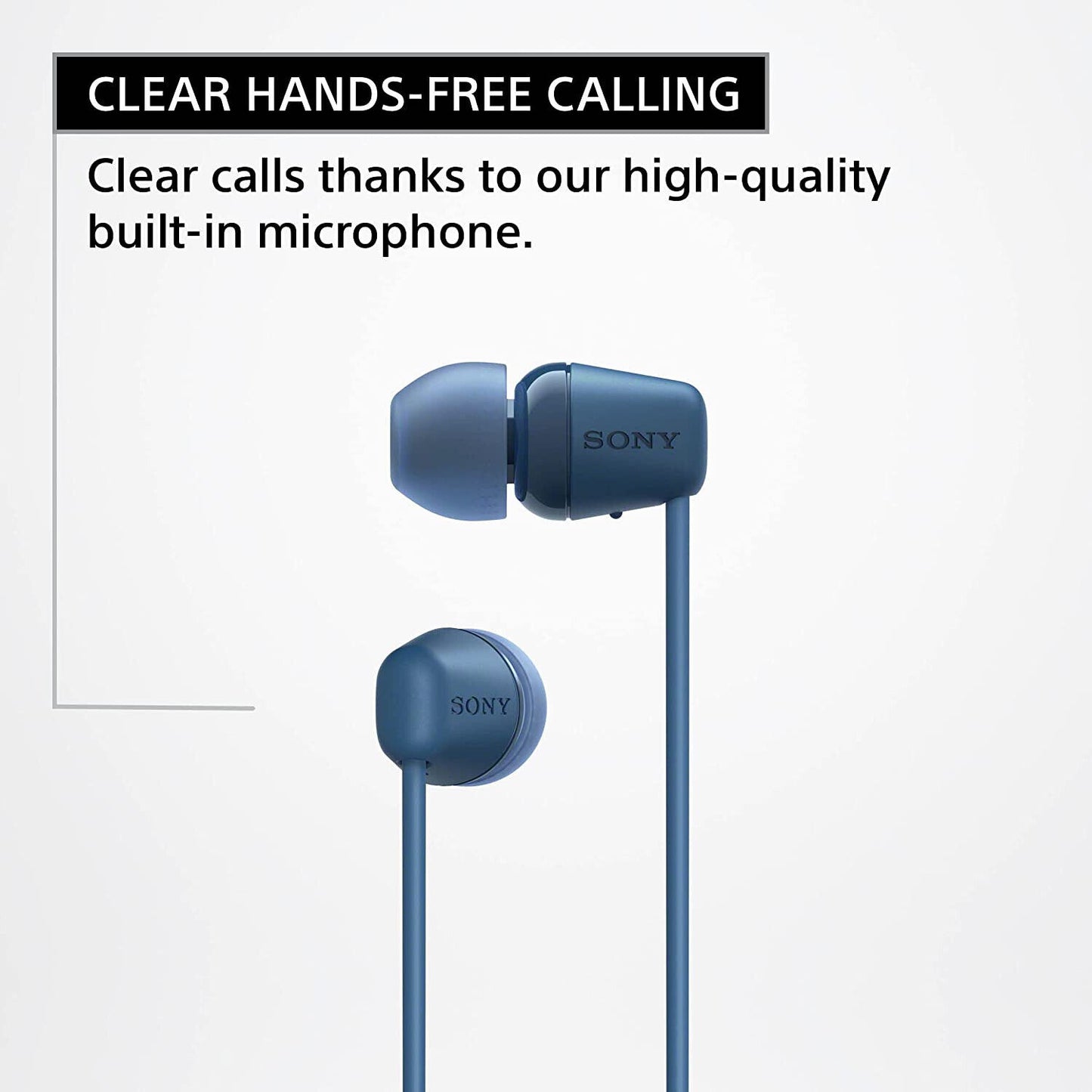 NEW BLUE Sony WC100 Wireless in-Ear Bluetooth Headphones with Built-in Mic -
