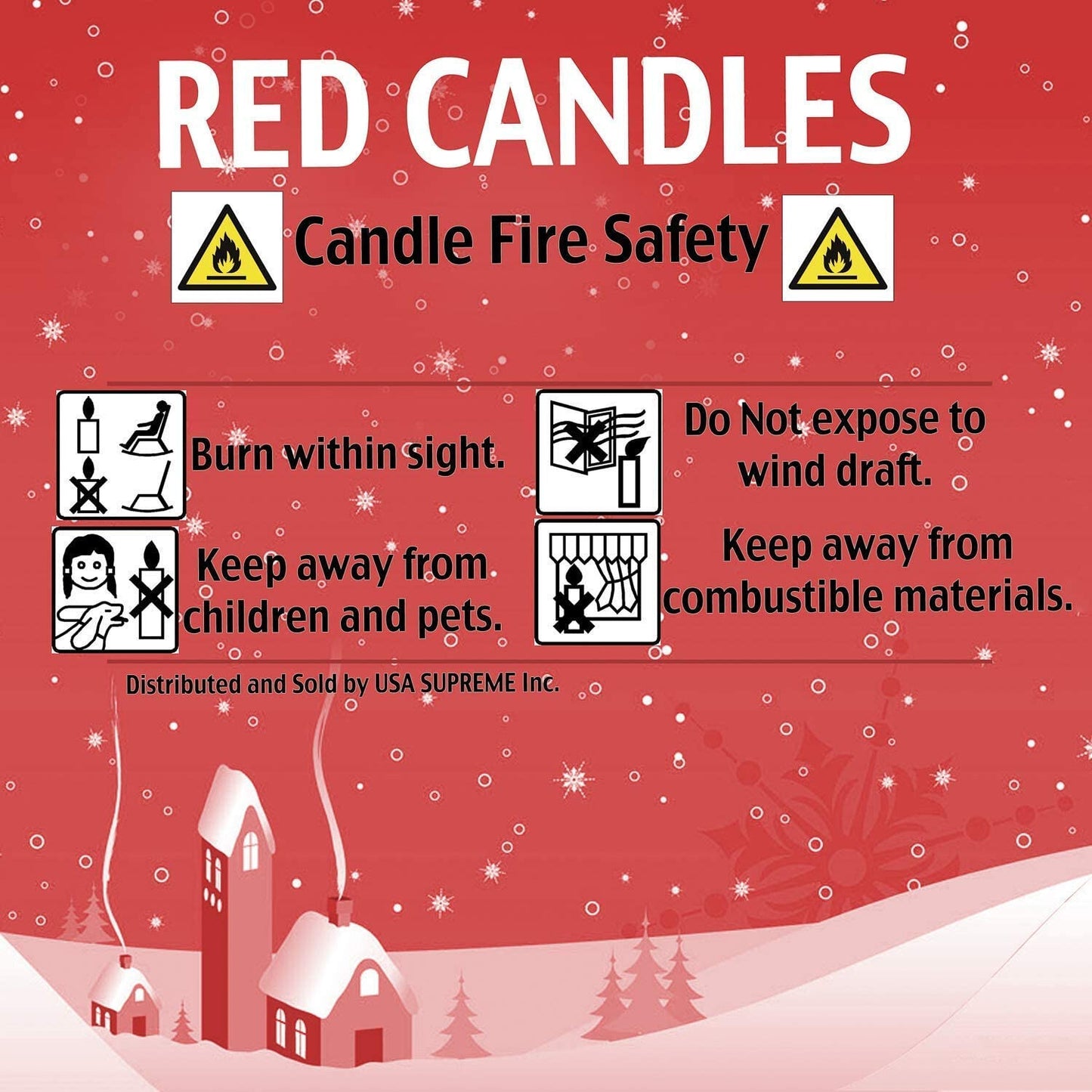 NEW 100 PCS  Red Candles 4 inch X 1/2 inch Diameter 1.5 Hour Burn Time.Unscented