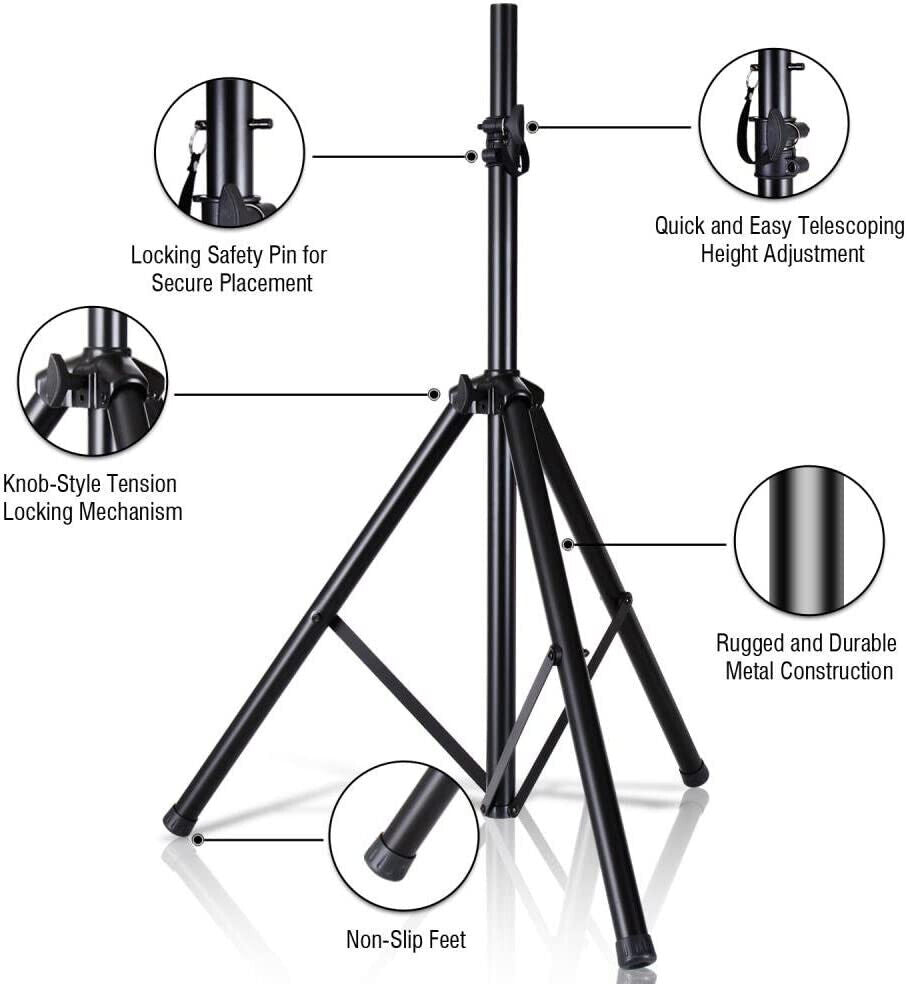 Universal Speaker Stand Mount Holder Heavy Duty Tripod w Adjustable 40”-71" NEW
