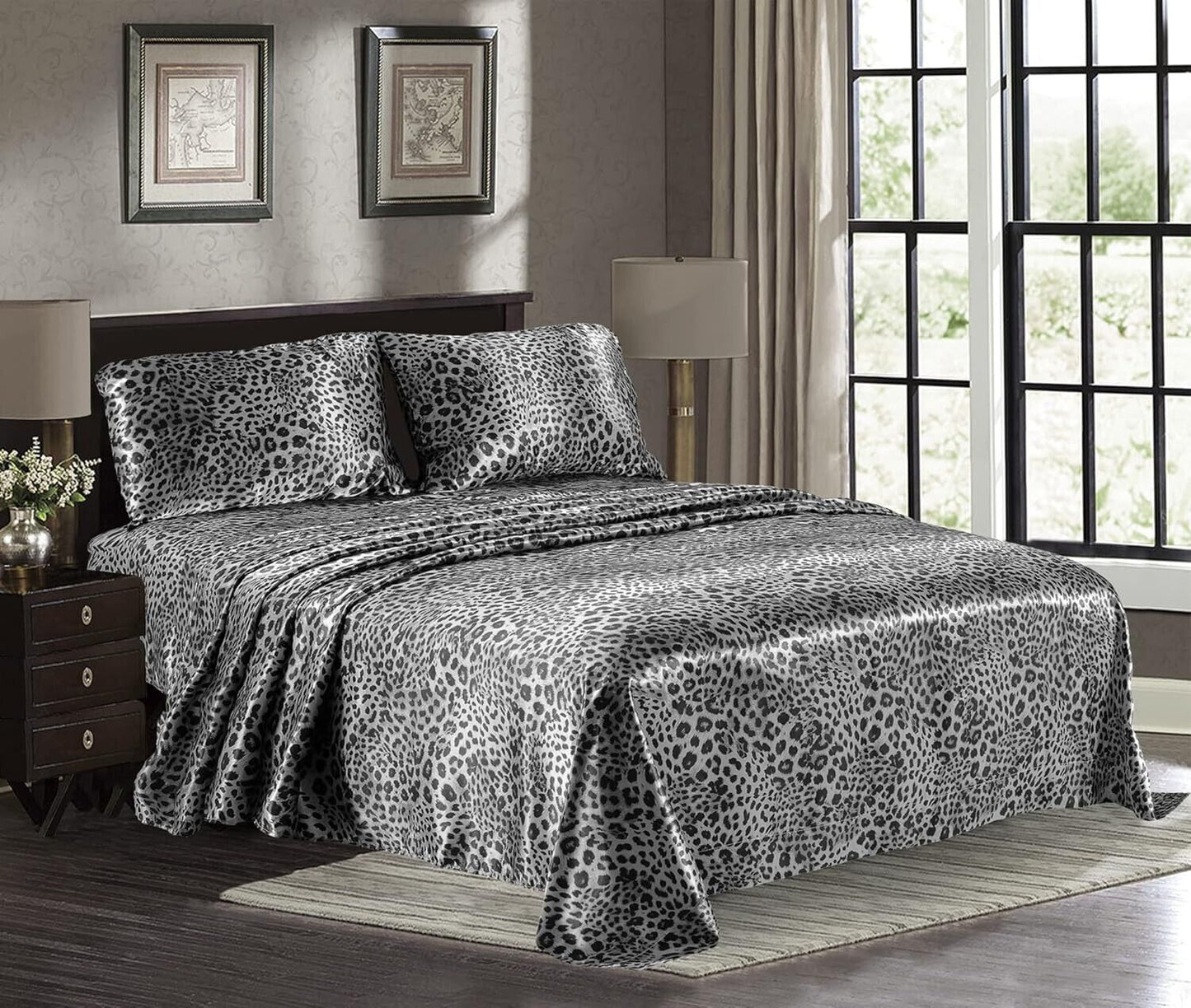 Satin Lakens Hotel Luukse Syagtige Bed Ekstra Sag 1800 Mikrovesel - KONINGGROOTTE