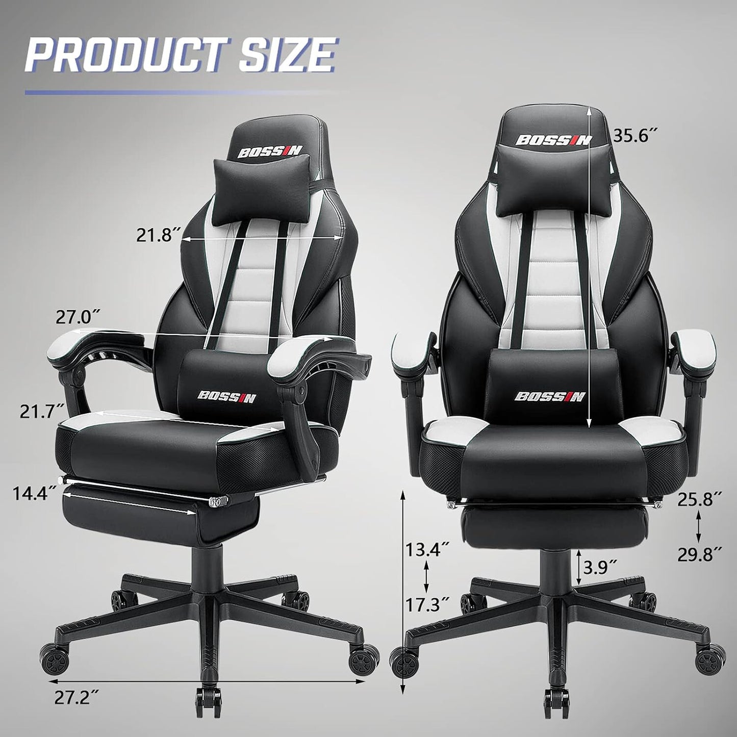 Big and Tall Gaming Chairs for Adults Ergonomic Video Game Chairs with footrest