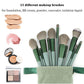 22 PIECE SET Make up KIT Green Makeup Brushes Foundation Brush Eyeshadow Brush