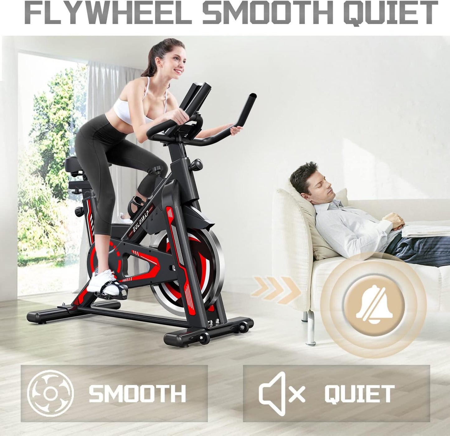 Home GYM Tablet Holder LCD Monitor Exercise Bike Stationary Indoor Cycling Bike
