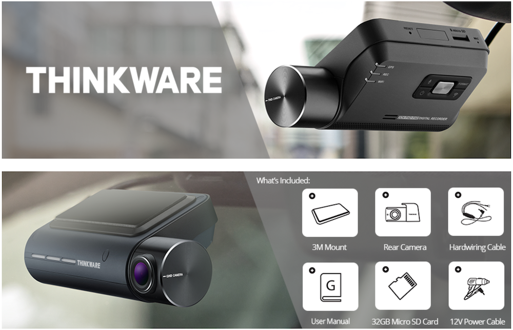THINKWARE Q800PRO Dual Dash Cam Front and Rear Camera for Car, 1440P, 32GB I NEW