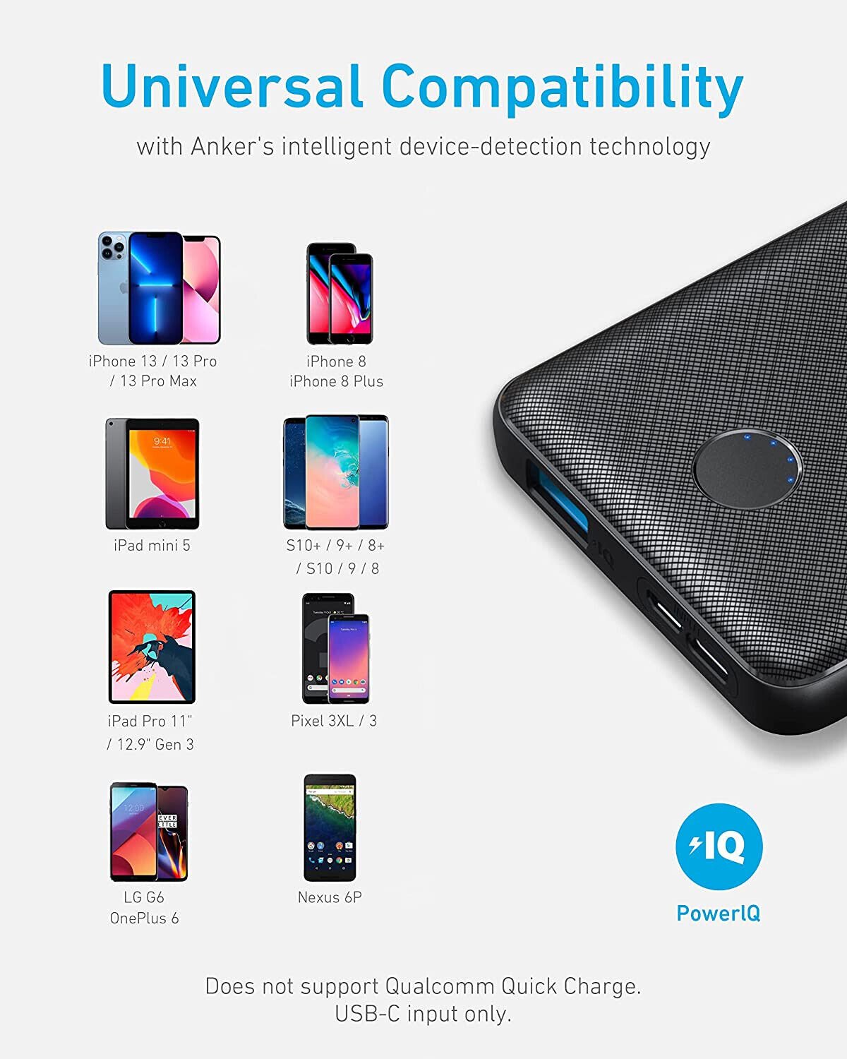 Pack PowerIQ Portable Charger 313 Power Bank PowerCore Slim 10K 10000mAh Battery