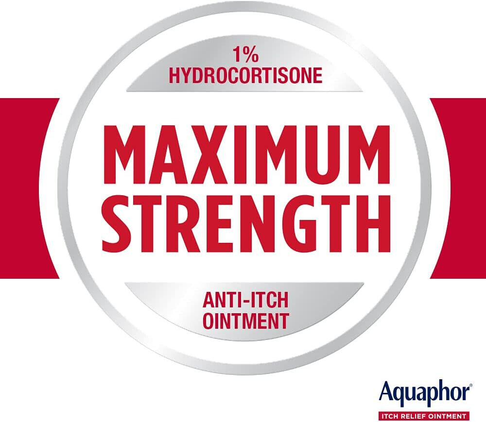 Aquaphor Itch Relief Ointment, Maximum Strength 1% Hydrocortisone Relieves Itch