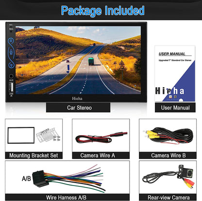2-DIN 7" Bluetooth-motor speel, Android Auto, MP5, Mirror Link, SWC, Met Oudio/Video-invoer