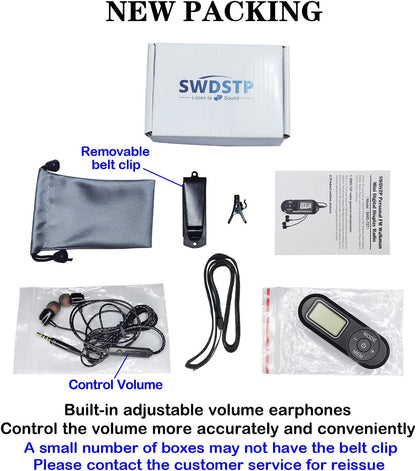 FM Walkman-radio, mini-digitale draagbare instemradio met oorfone en gordelklem