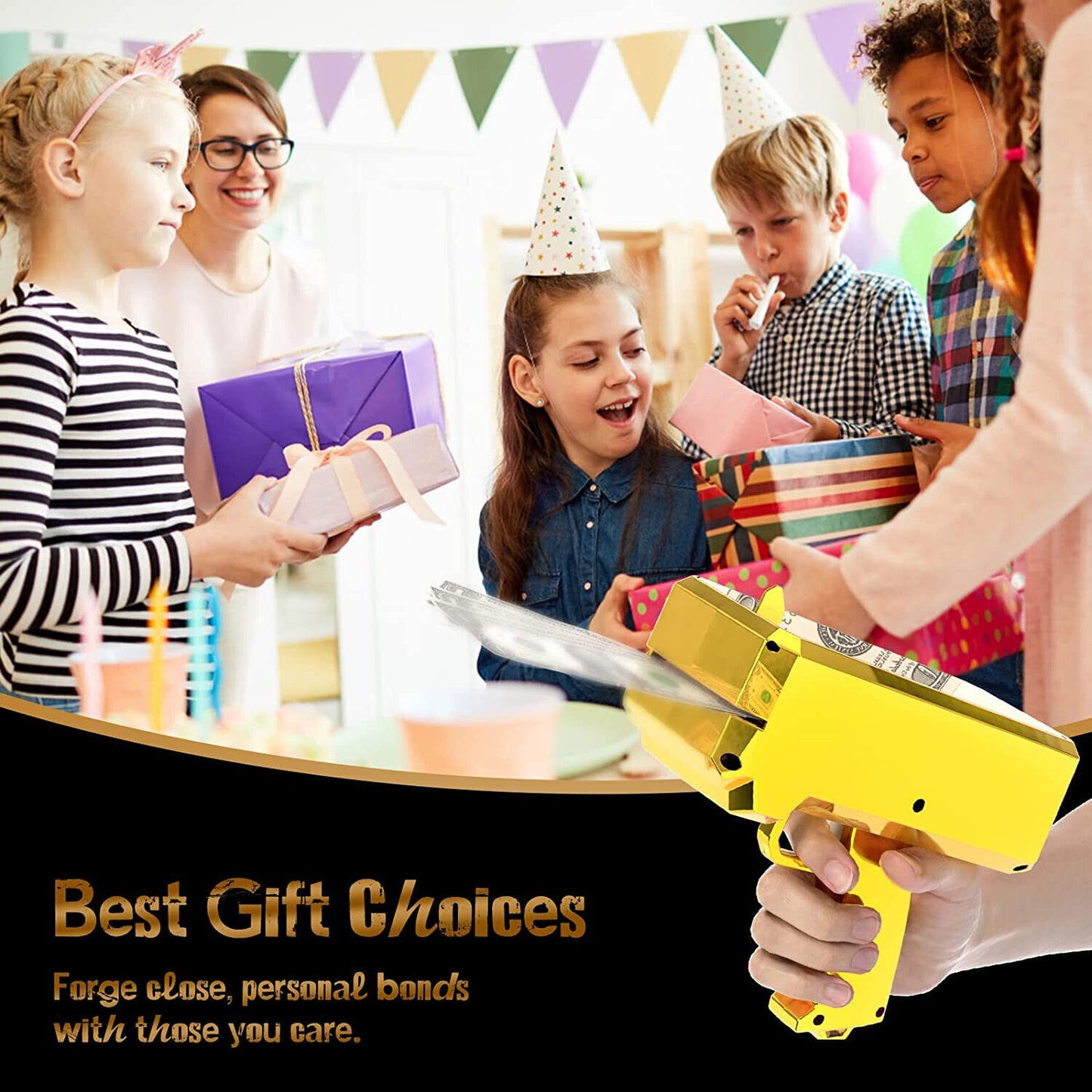 New Money Gun Shooter Make it Rain, Handheld Cash Gun for Game Movies Party