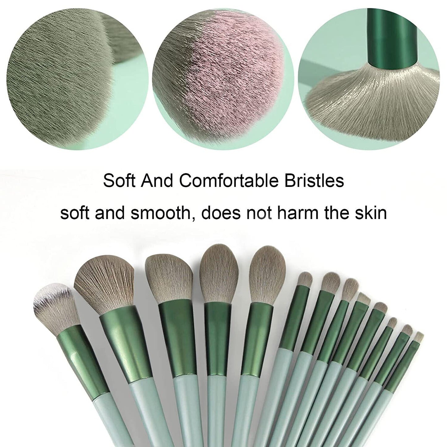 22 PIECE SET Make up KIT Green Makeup Brushes Foundation Brush Eyeshadow Brush
