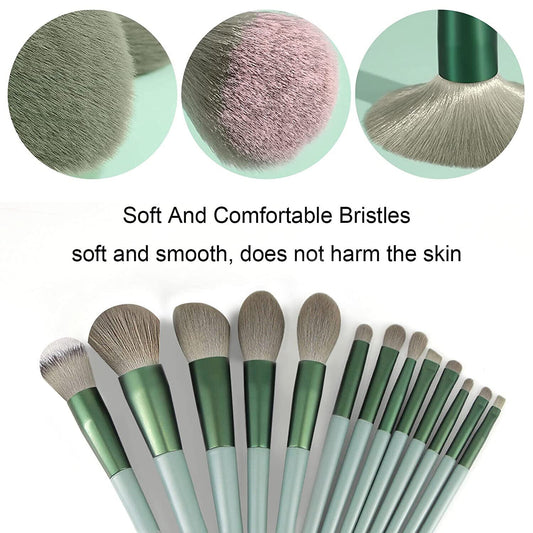 22 PIECE SET Make up KIT Green Makeup Brushes Foundation Brush Eyeshadow Brush