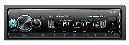 Blaupunkt VERMONT 72 Single Din Mechless Bluetooth Receiver w/ USB/AUX/SD/SD