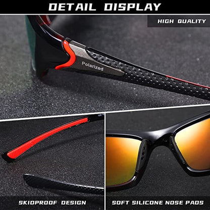 4 Pare Unisex Gepolariseerde Sonbrille UV-beskerming Sport Bestuurbrille Sport