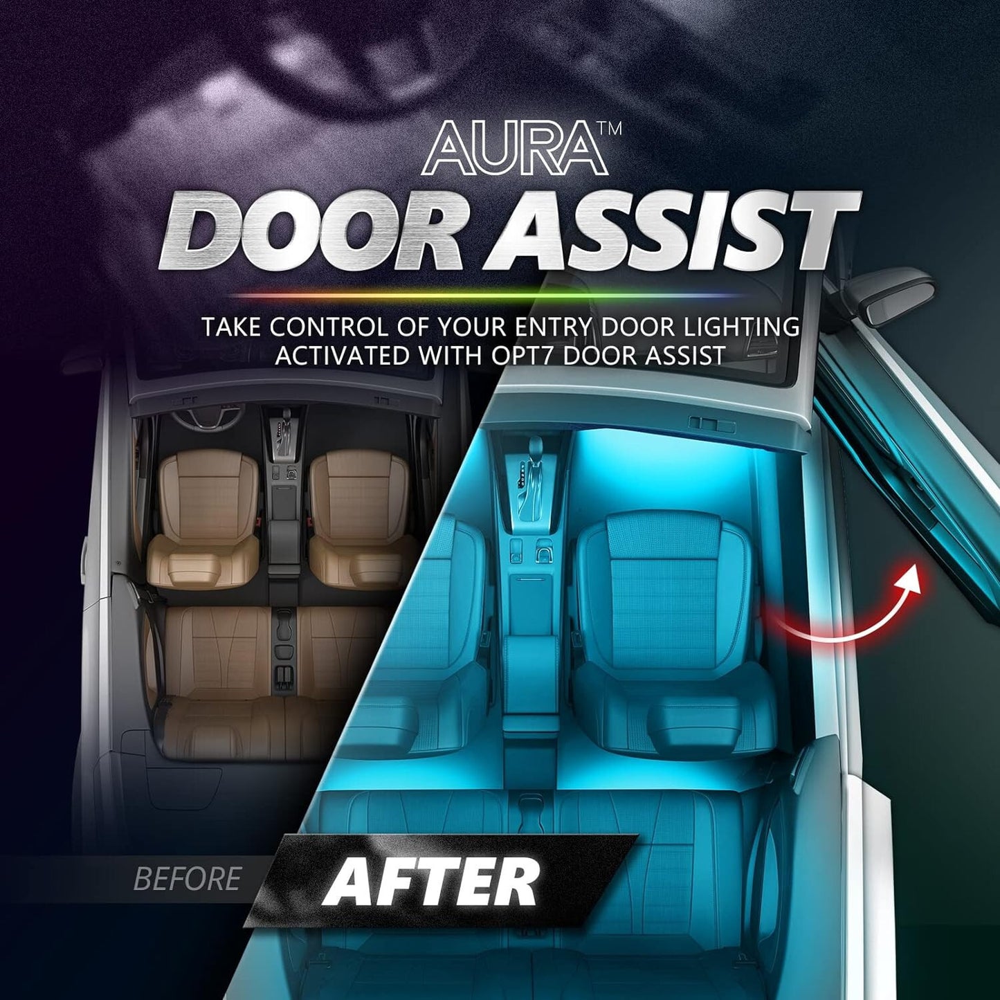 Aura Pro Double Row CAR LED Lights Interior with Smart APP Control Ambient Light