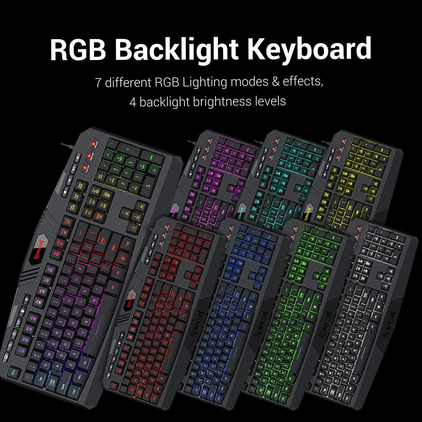 Redragon S101 Wired RGB Backlit Gaming Keyboard,Mouse,Pad & Headset Combo