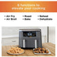 Ninja Dualzone Air Fryer Foodi 6-in-1 8 Quart, with 2 Crisper Plates, 2 Baskets