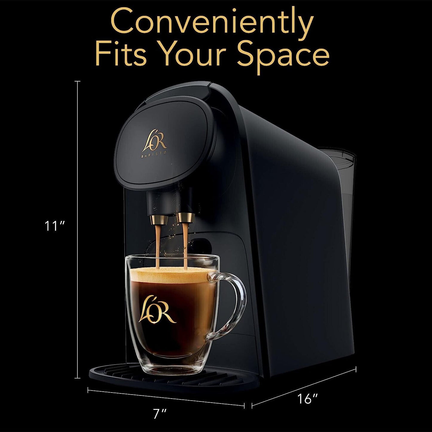 L'OR Barista System Luxury Coffee and Espresso Machine Combo by Philips - Black