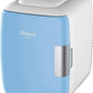 Mini Fridge for Car, Travel Office Desk & Dorm Room 4L Can Electric Plug BLUE