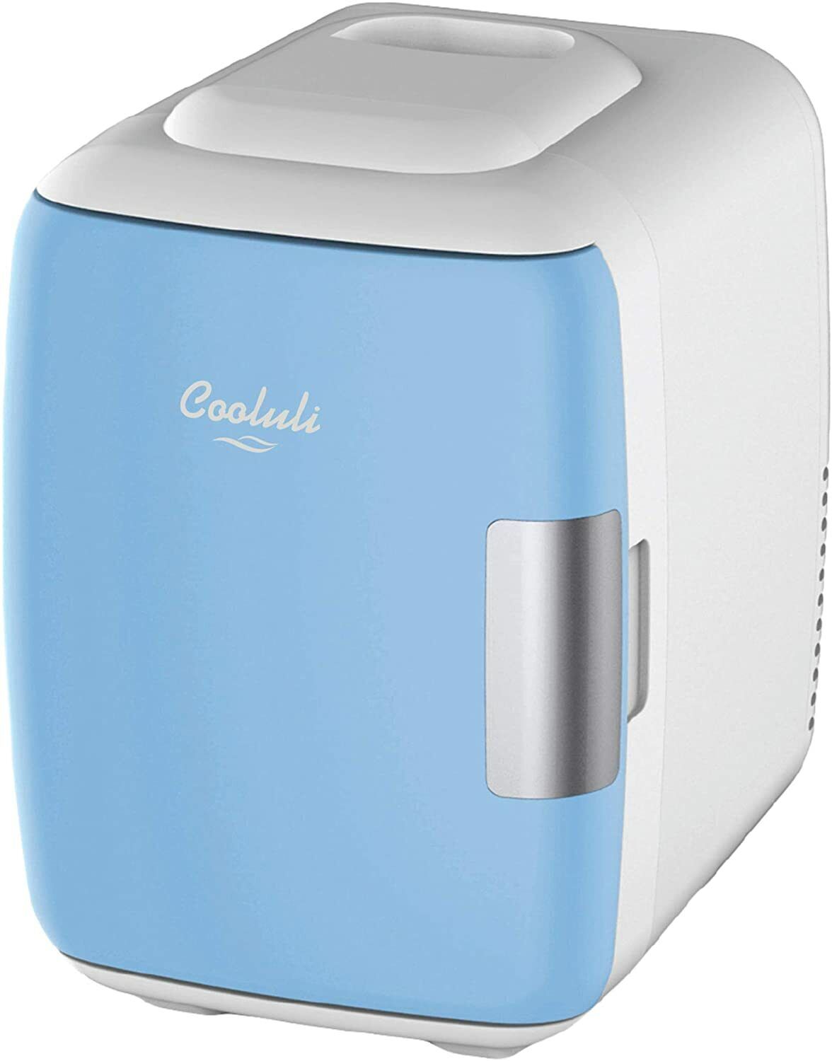 Mini Fridge for Car, Travel Office Desk & Dorm Room 4L Can Electric Plug BLUE
