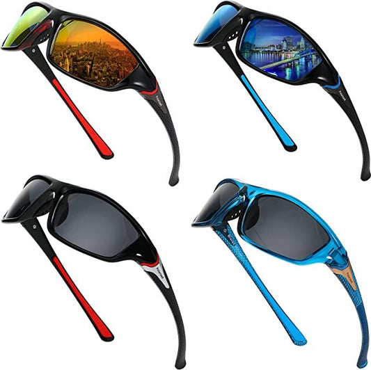 4 Pairs Unisex Polarized Sunglasses UV Protection Sports Driving Glasses Sports