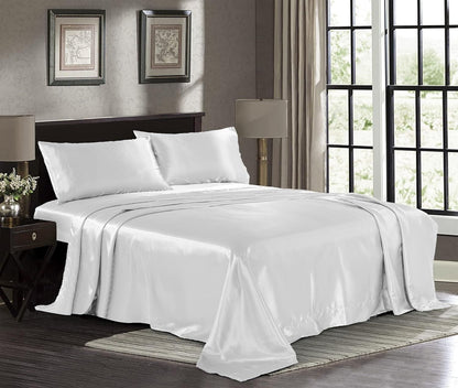 Satin Lakens Hotel Luukse Syagtige Bed Ekstra Sag 1800 Mikrovesel - KONINGGROOTTE