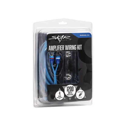 NUWE SKAR AUDIO 4 GAUGE 1,200 WATT CCA VERSTERKER BEDRADINGSTEL MET RCA (SKAR4ANL-CCA)
