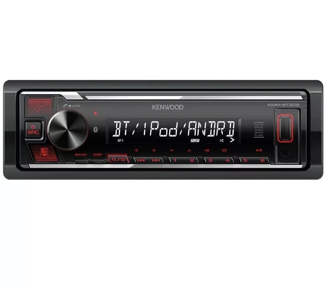 Kenwood KMM-BT205 Single Din Bluetooth Front USB AUX Digital Media Receiver NEW