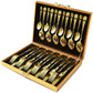 Gold Silverware Set 24Pieces Gold Forged Stainless Steel GOLD Flatware Set I NEW