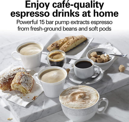 Hamilton Beach 15 Bar Espresso Cappuccino Mokka & Latte Maker Masjien M/ SKUIMER