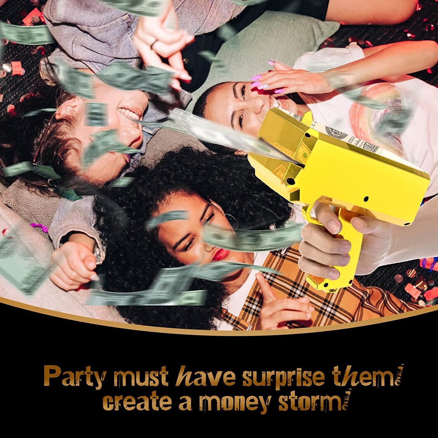 New Money Gun Shooter Make it Rain, Handheld Cash Gun for Game Movies Party
