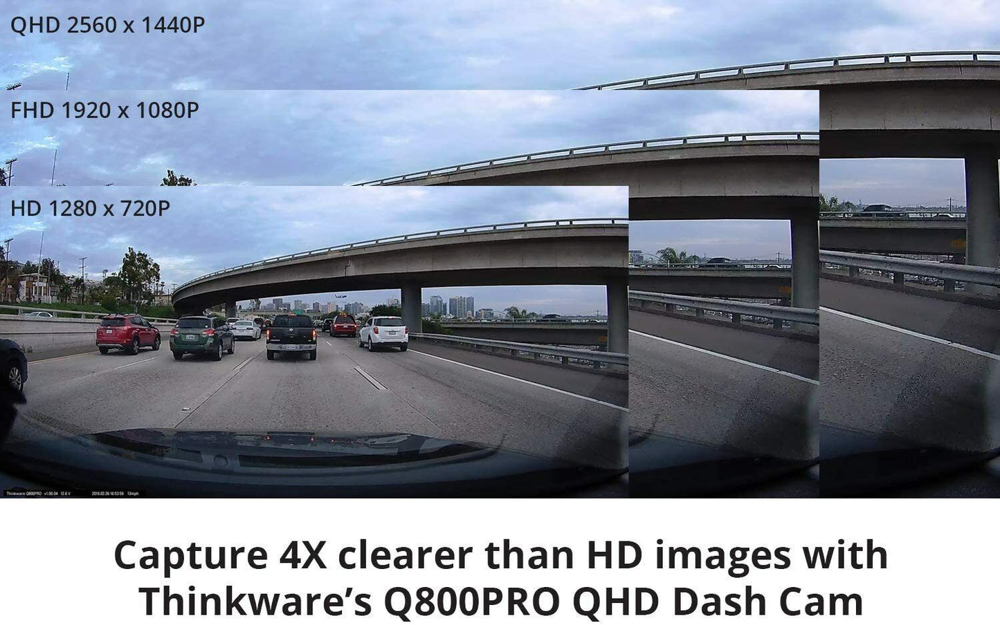 THINKWARE Q800PRO Dual Dash Cam Front and Rear Camera for Car, 1440P, 32GB I NEW