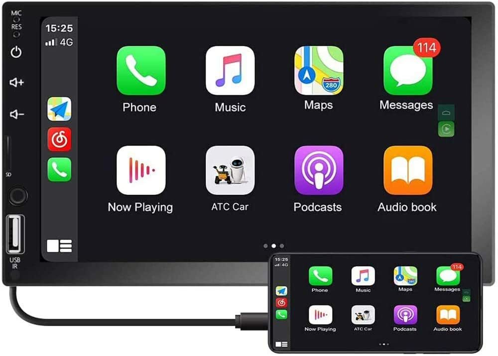 Double Din Car Stereo 7'' 1080P HD TouchScreen DPlay Universal Multimedia Player