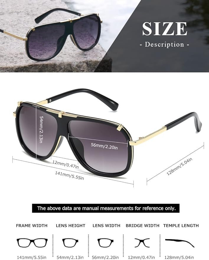 Sunglasses Men Women Unisex  Goggle Alloy Big Frame Metal Punk Style Shield