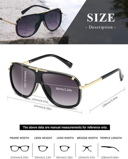 Sonbrille Mans Vroue Unisex Bril Legering Groot Raam Metaal Punkstyl Skild