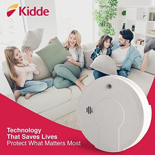 Kidde Smoke Detector, Battery Powered with Test Button Carbon Monoxide Detector