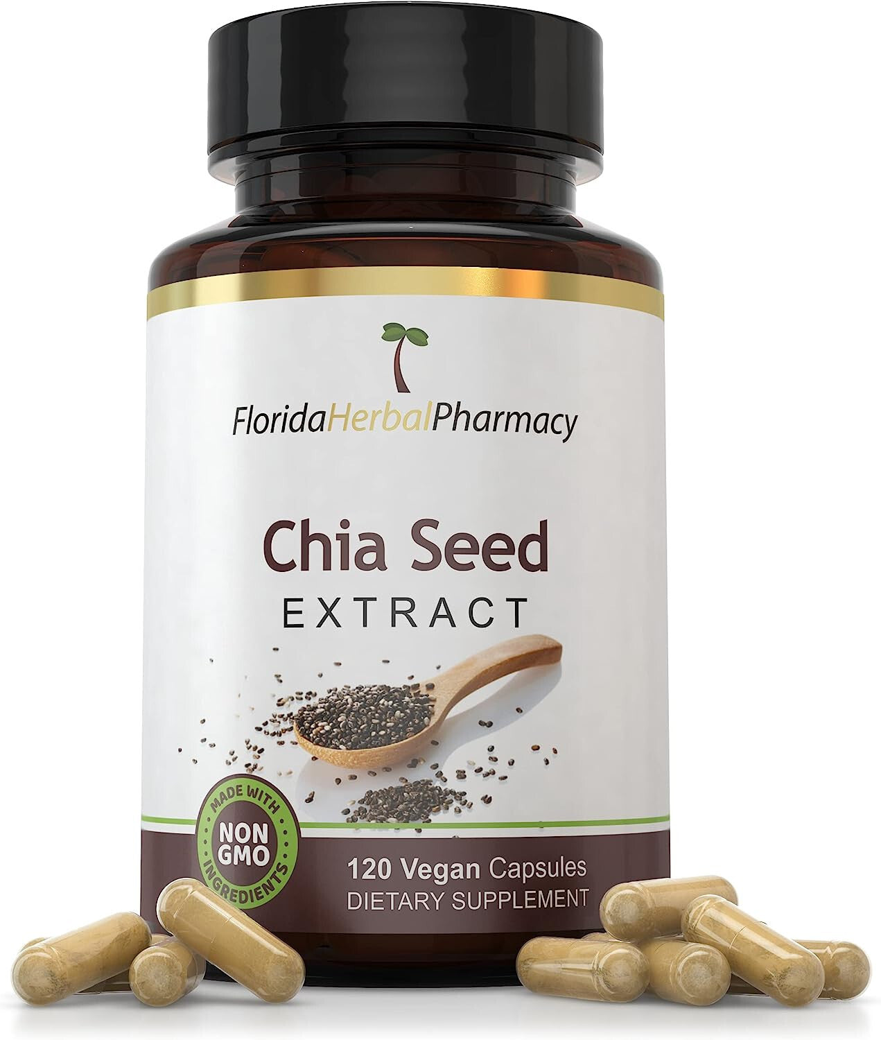 Chia Seed Extract Capsules 10:1 (120 Capsules) 500 mg per Capsule, 1000 mg Serv