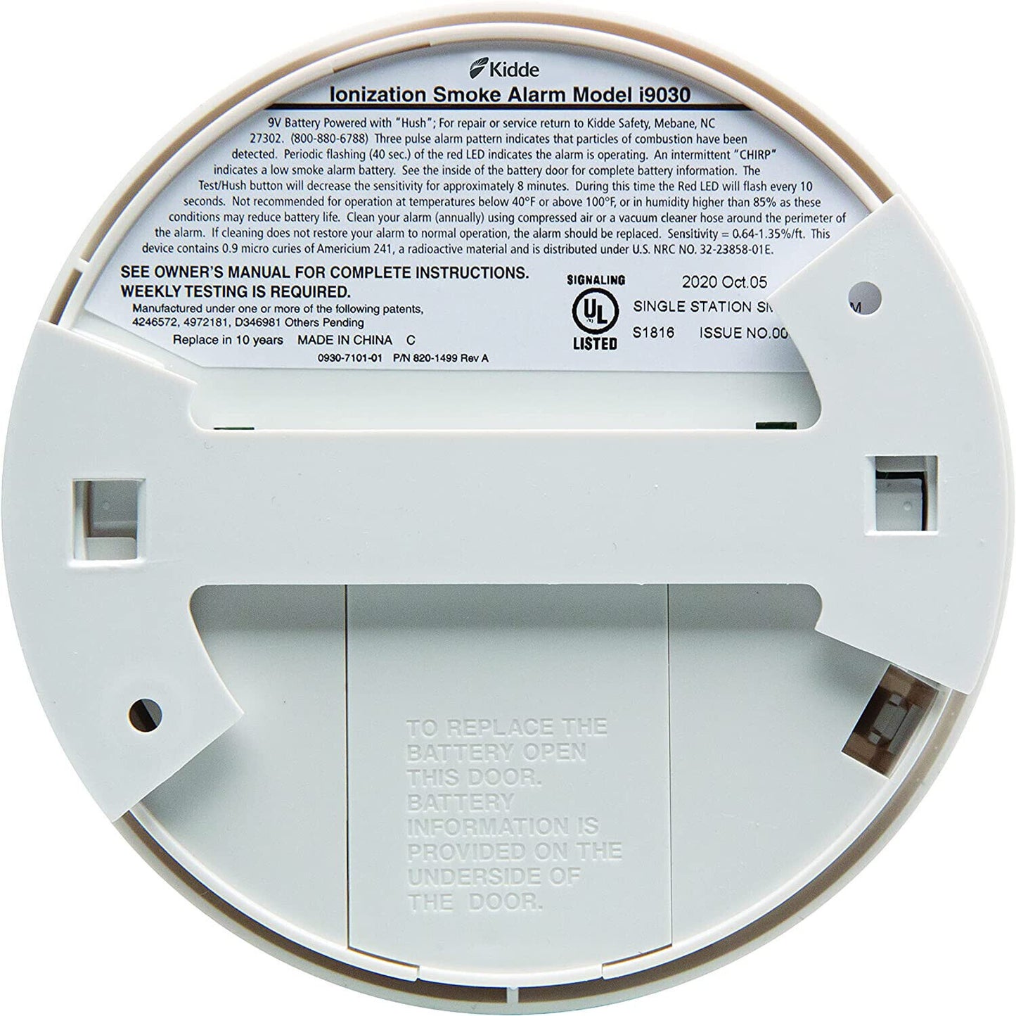 Kidde Smoke Detector, Battery Powered with Test Button Carbon Monoxide Detector