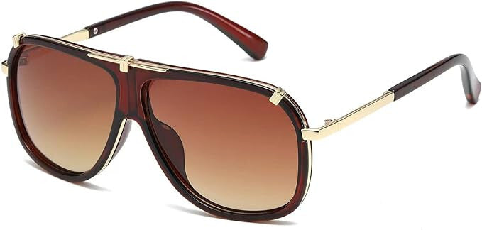 Sunglasses Men Women Unisex  Goggle Alloy Big Frame Metal Punk Style Shield