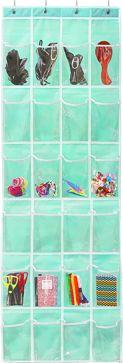 24 Pockets - SimpleHouseware Crystal Clear Over The Door Hanging Shoe Organizer