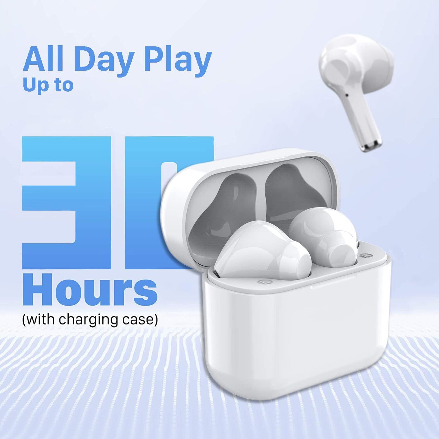 New Wireless Earbuds Bluetooth Noise Cancellation Waterproof Built-in Microphone