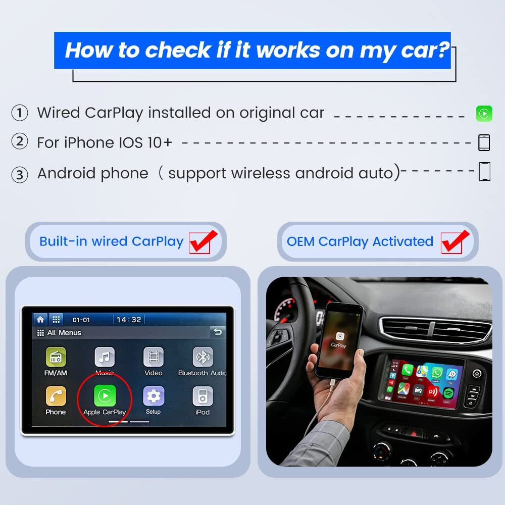 CarPlay & Android  Adapter FOR Factory Wired CAR PLAY 4.0 Auto Connect Wireless