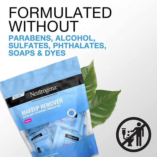 Neutrogena Makeup Remover Facial Cleansing Towelette Singles, Daily Face Wipes