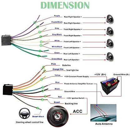 Dubbel-DIN Kar Stereo 7" 1080P HD Raakskerm DPlay Universele Multimedia Speler