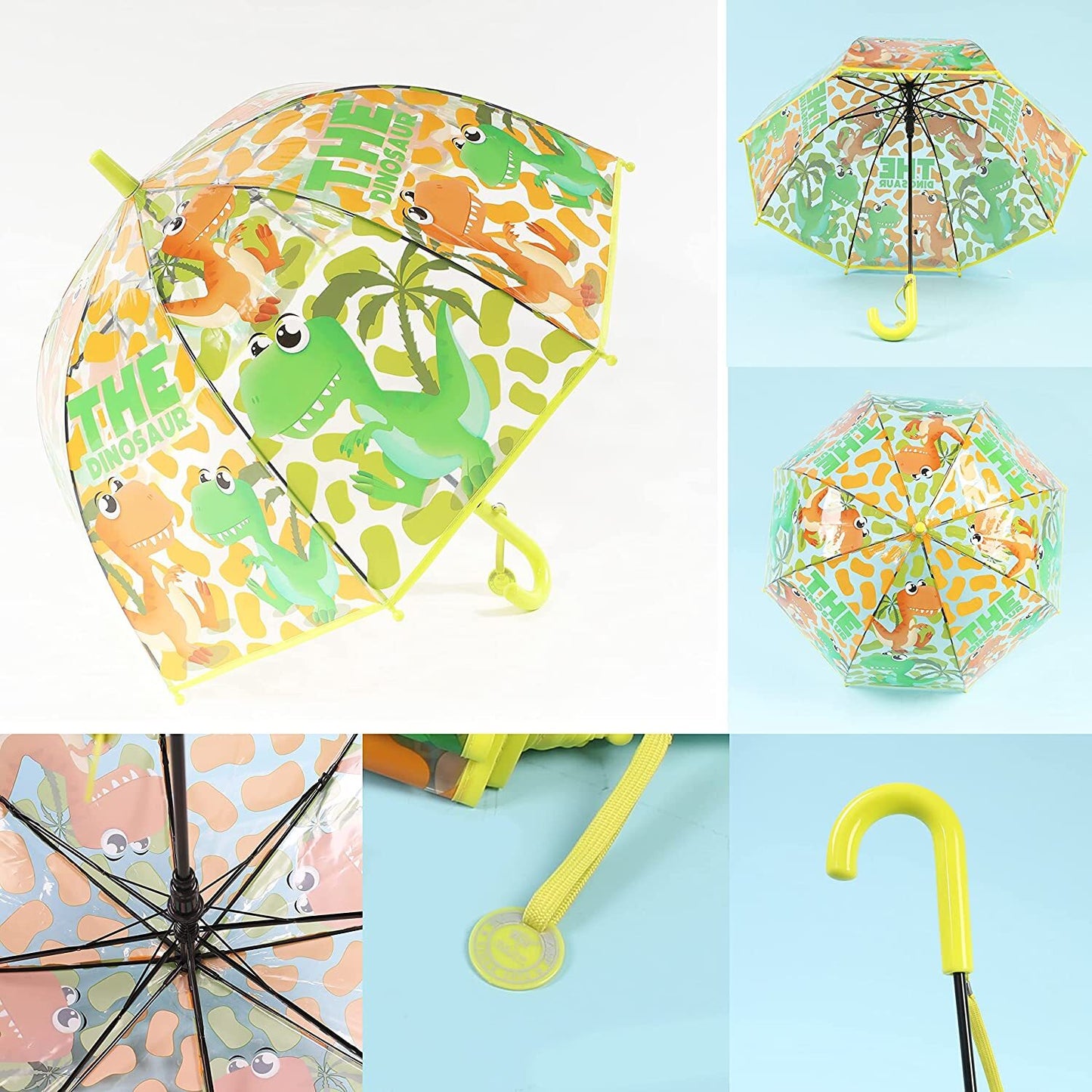 Kids Clear Transparent Umbrella Easy Grip Handle, Dome Bubble Kids Umbrella NEW