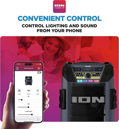 ION Block Rocker XL - Draagbare Bluetooth Buitelug Partytjie Karaoke Luidspreker 220 Watt